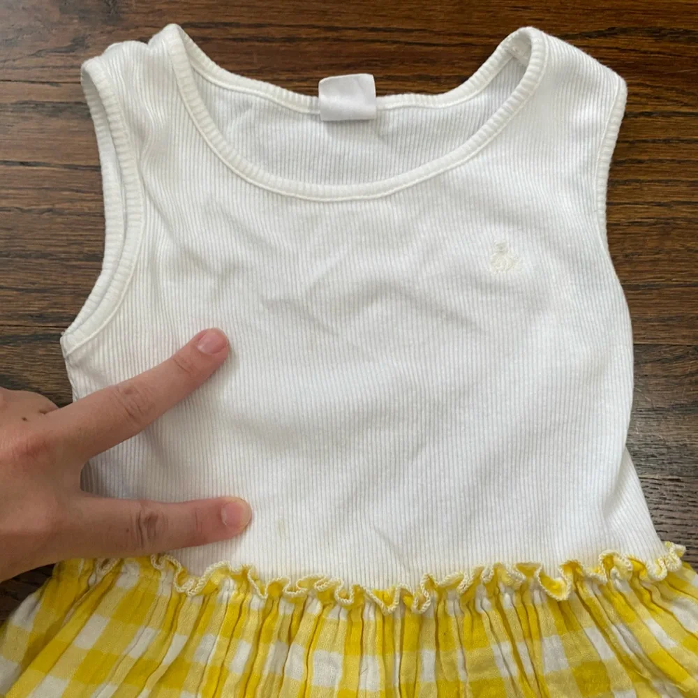 Baby GAP- 100% cotton toddler Girls 4yrs White Yellow Gingham Skirt Dress PLAY